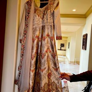 Two piece heavy embroidered  maxi (gown) dress